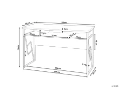 Secretaria Em Madeira Escura E Preto 120 X 60 Cm Forres