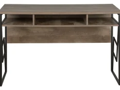 Secretaria Em Madeira Escura E Preto 120 X 60 Cm Forres