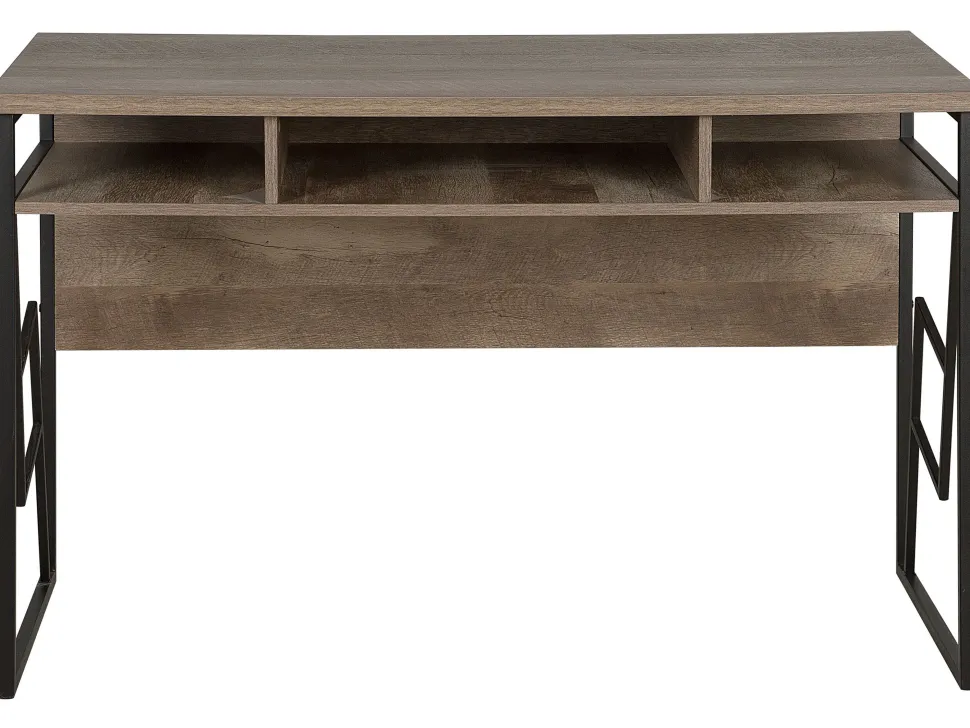 Secretaria Em Madeira Escura E Preto 120 X 60 Cm Forres