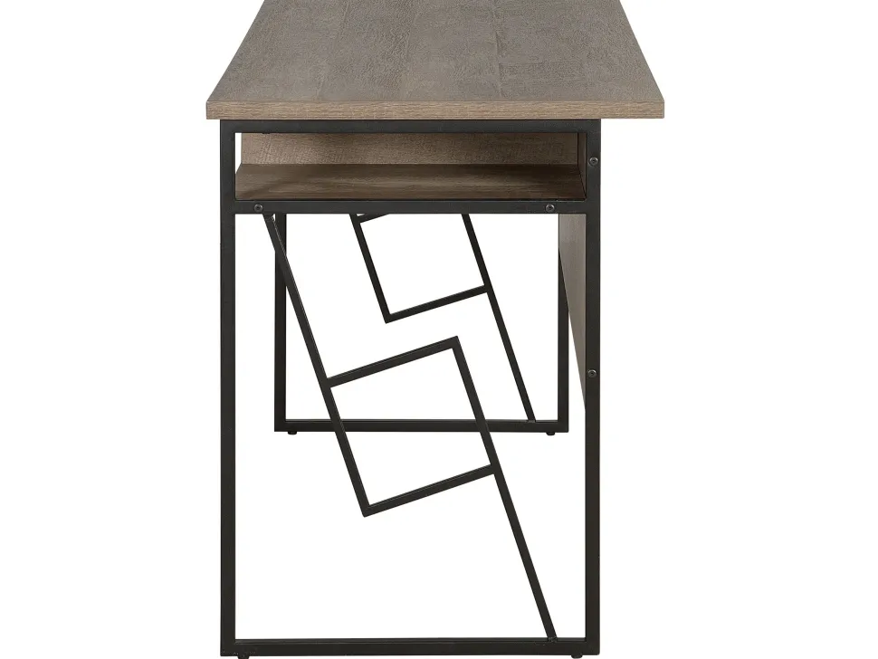 Secretaria Em Madeira Escura E Preto 120 X 60 Cm Forres