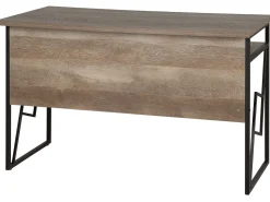 Secretaria Em Madeira Escura E Preto 120 X 60 Cm Forres