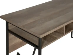 Secretaria Em Madeira Escura E Preto 120 X 60 Cm Forres