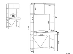 Secretaria Preta E Castanha 81 X 60 Cm Harrow