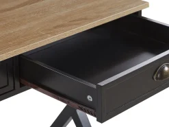 Secretaria Preta E Castanha Clara Com 2 Gavetas 103 X 50 Cm Ekart