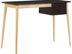 Secretaria Preta E Castanha Clara Com 1 Gaveta 106 X 48 Cm Ebeme