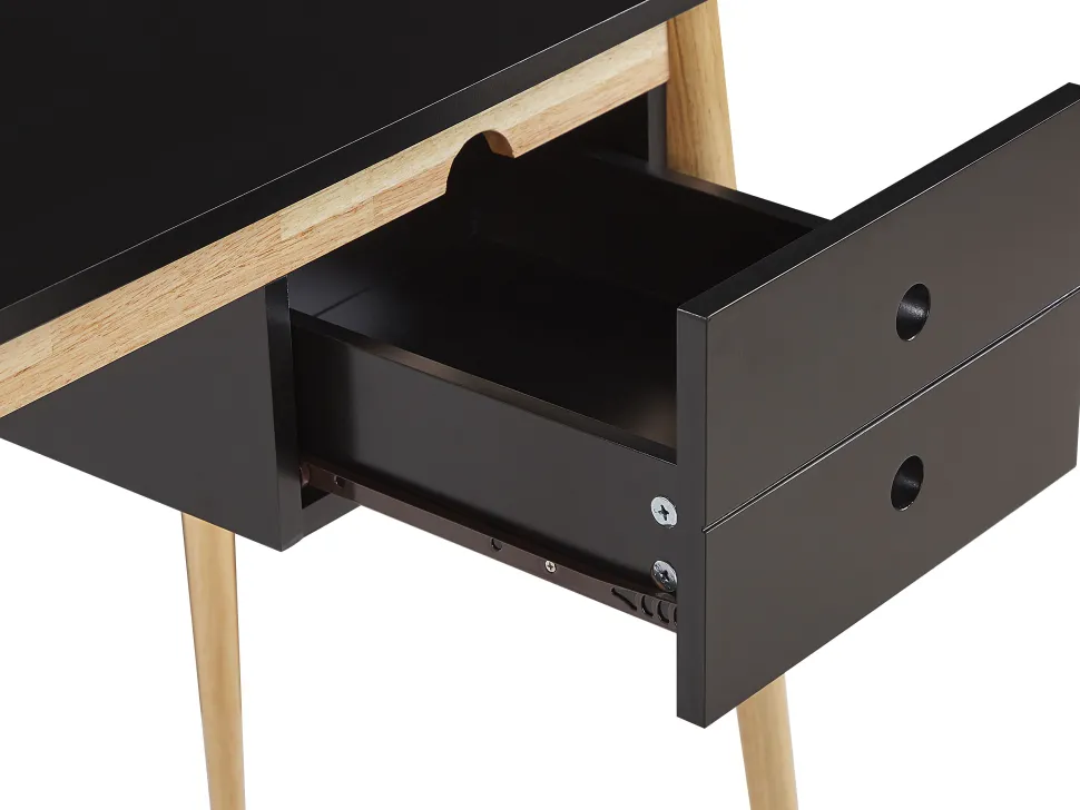 Secretaria Preta E Castanha Clara Com 1 Gaveta 106 X 48 Cm Ebeme