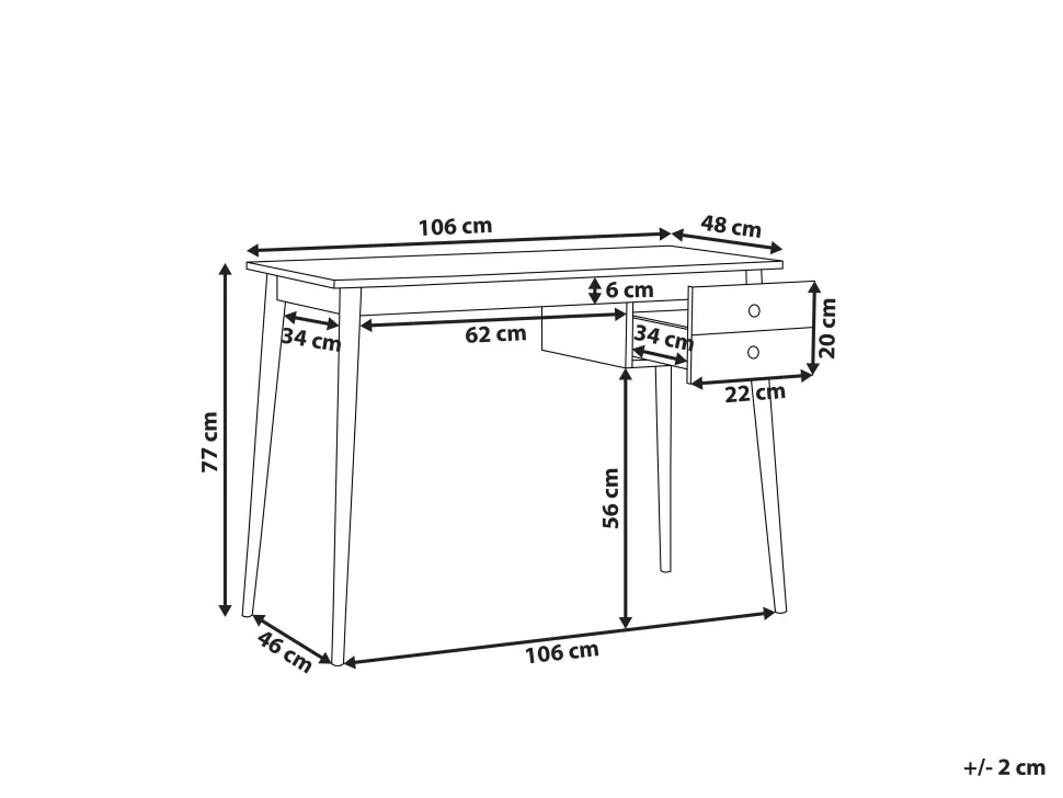 Secretaria Preta E Castanha Clara Com 1 Gaveta 106 X 48 Cm Ebeme