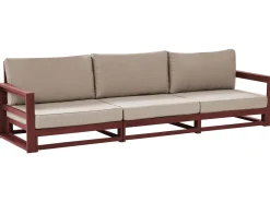 Sofa 3 Lugares Em Madeira De Acacia Vermelha Escura Timor Ii
