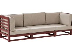 Sofa De 3 Lugares Em Madeira De Acacia Certificada Vermelha Escura Trani