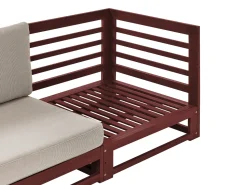 Sofa De 3 Lugares Em Madeira De Acacia Certificada Vermelha Escura Trani