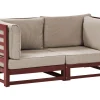 Sofa De 2 Lugares Em Madeira De Acacia Certificada Vermelha Escura Trani