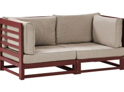 Sofa De 2 Lugares Em Madeira De Acacia Certificada Vermelha Escura Trani