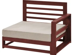 Sofa De Canto 2 Lugares Em Madeira De Acacia Vermelha Escura Timor Ii