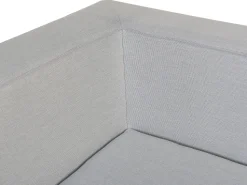 Sofa De Canto Modular 7 Lugares A Direita E Repousa-Pes Em Tecido Cinzento Claro Arezzo