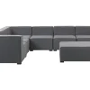 Sofa De Canto Modular 7 Lugares A Direita Com Repousa Pes Em Tecido Cinzento Arezzo