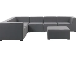 Sofa De Canto Modular 7 Lugares A Direita Com Repousa Pes Em Tecido Cinzento Arezzo