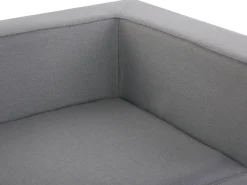 Sofa De Canto Modular 7 Lugares A Direita Com Repousa Pes Em Tecido Cinzento Arezzo