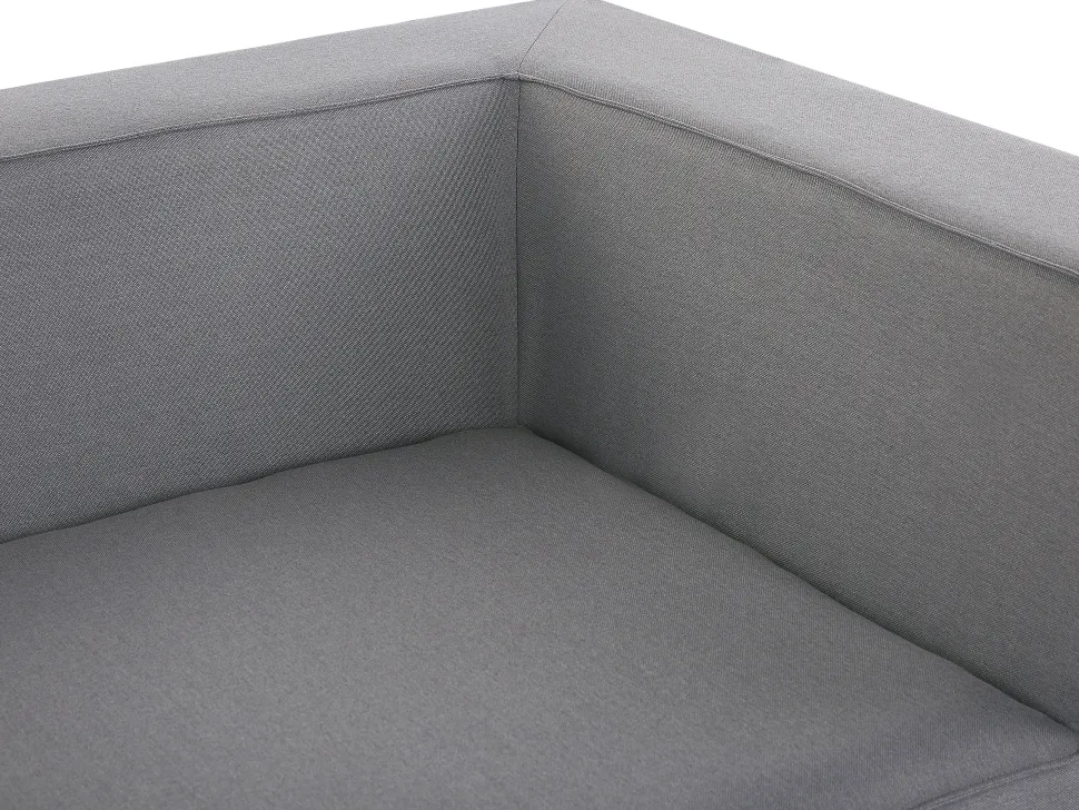 Sofa De Canto Modular 7 Lugares A Direita Com Repousa Pes Em Tecido Cinzento Arezzo