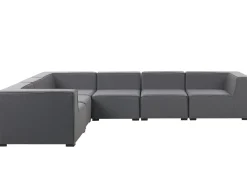Sofa De Canto Modular 7 Lugares A Direita Com Repousa Pes Em Tecido Cinzento Arezzo
