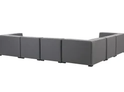 Sofa De Canto Modular 7 Lugares A Direita Com Repousa Pes Em Tecido Cinzento Arezzo