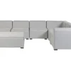 Sofa De Canto Modular 7 Lugares A Esquerda E Repousa-Pes Em Tecido Cinzento Claro Arezzo