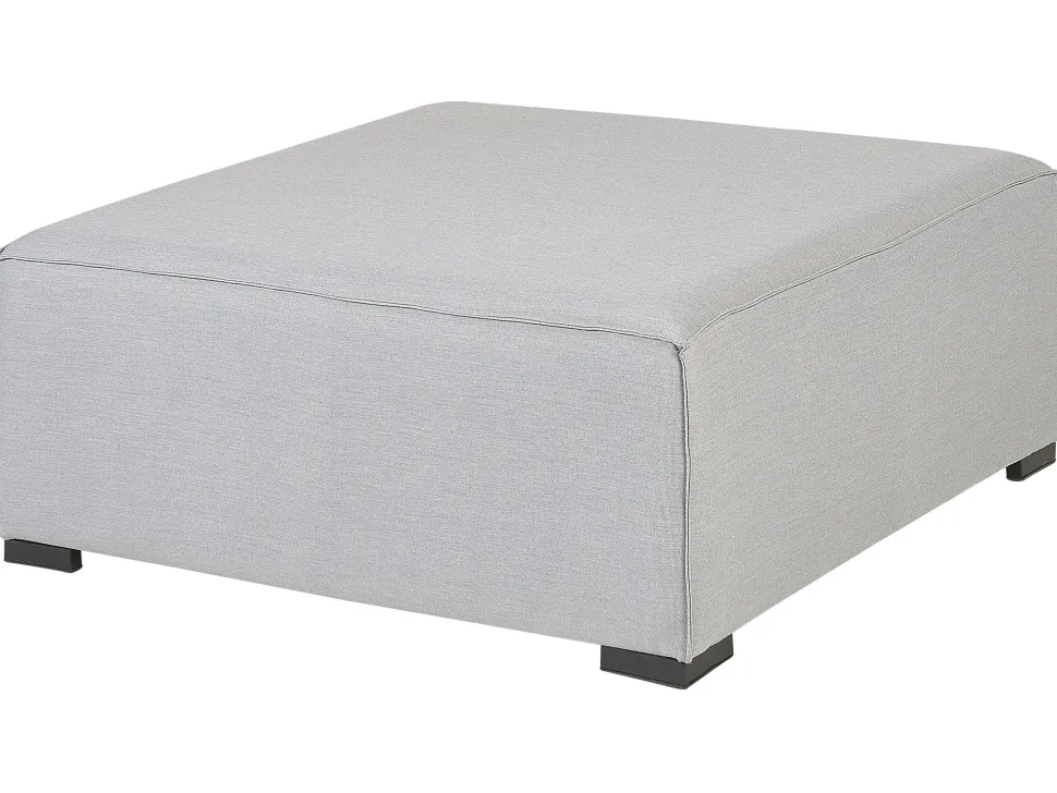 Sofa De Canto Modular 7 Lugares A Esquerda E Repousa-Pes Em Tecido Cinzento Claro Arezzo