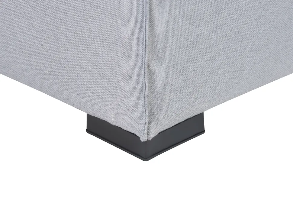 Sofa De Canto Modular 7 Lugares A Esquerda E Repousa-Pes Em Tecido Cinzento Claro Arezzo