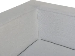 Sofa De Canto Modular 7 Lugares A Esquerda E Repousa-Pes Em Tecido Cinzento Claro Arezzo