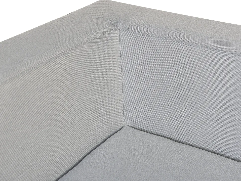 Sofa De Canto Modular 7 Lugares A Esquerda E Repousa-Pes Em Tecido Cinzento Claro Arezzo