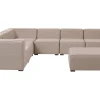 Sofa De Canto Modular 7 Lugares A Direita Com Repousa Pes Em Tecido Creme Arezzo