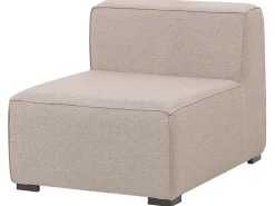 Sofa De Canto Modular 7 Lugares A Direita Com Repousa Pes Em Tecido Creme Arezzo