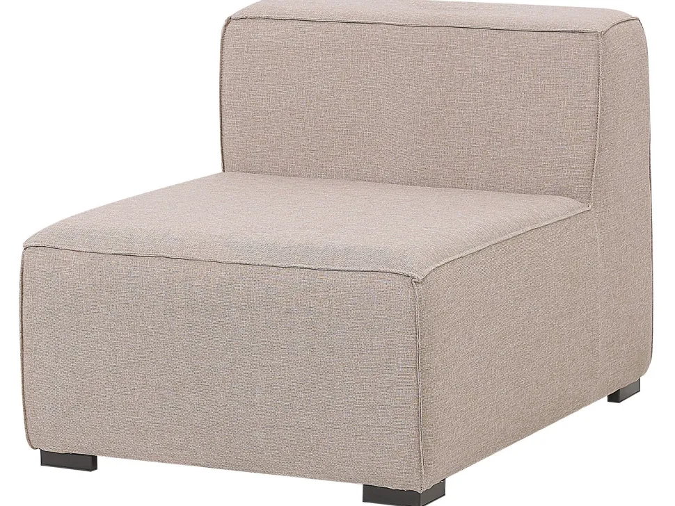 Sofa De Canto Modular 7 Lugares A Direita Com Repousa Pes Em Tecido Creme Arezzo