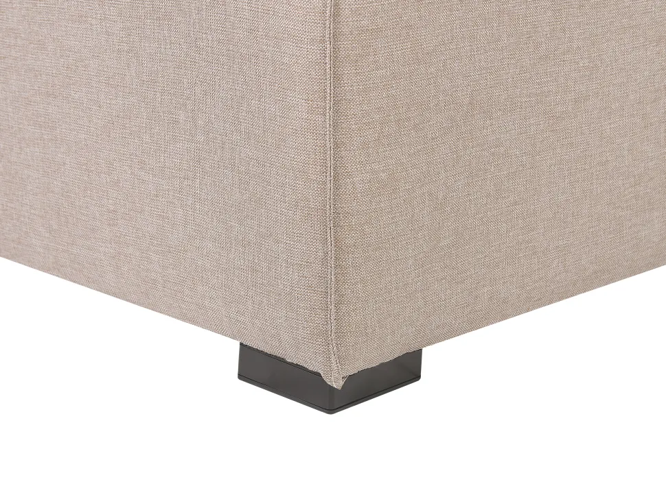 Sofa De Canto Modular 7 Lugares A Direita Com Repousa Pes Em Tecido Creme Arezzo