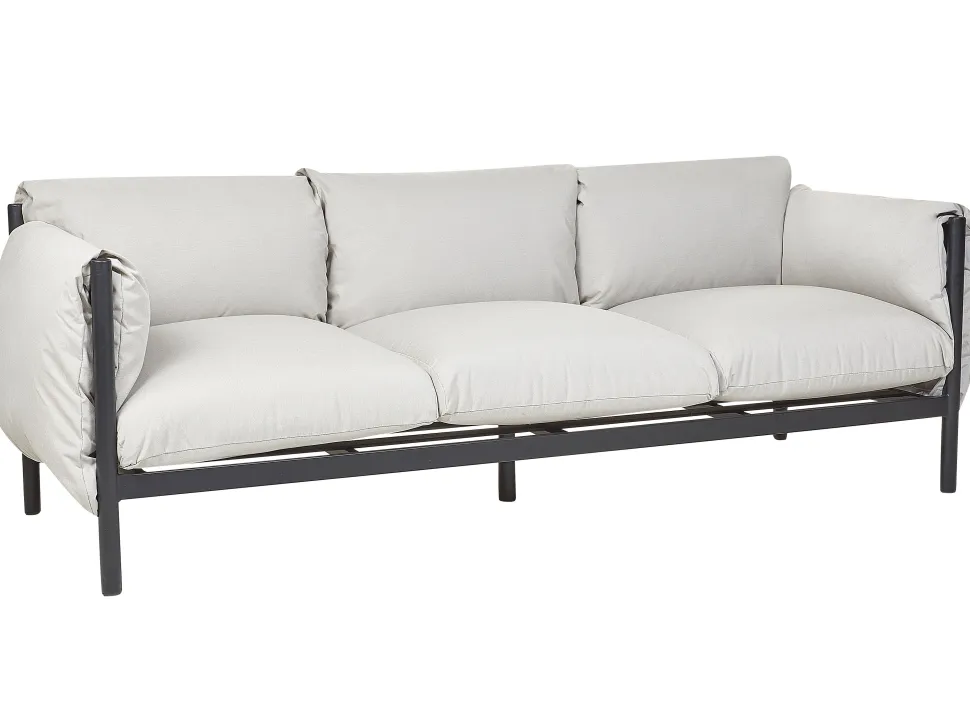 Sofa De Jardim 3 Lugares Em Aluminio Cinzento Claro Esperia