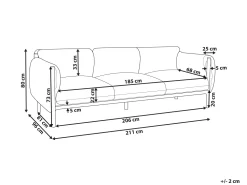 Sofa De Jardim 3 Lugares Em Aluminio Cinzento Claro Esperia