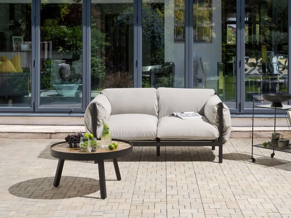 Sofa De Jardim 2 Lugares Em Aluminio Cinzento Claro Esperia