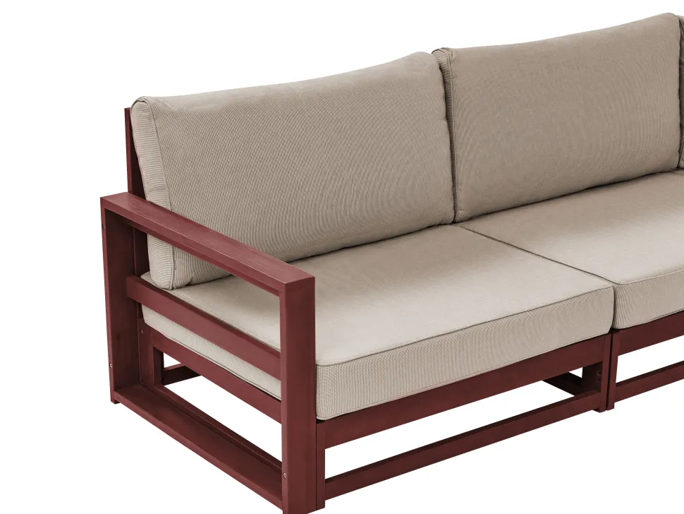 Sofa De Jardim 3 Lugares Madeira De Acacia Certificada Vermelha Escura Timor Ii