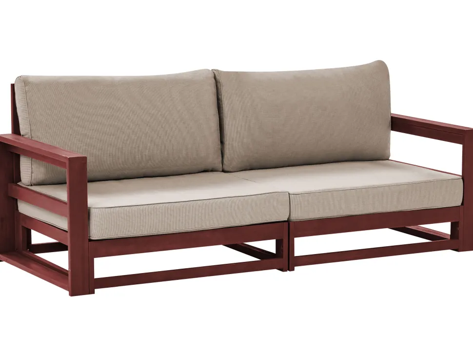 Sofa De Jardim 2 Lugares Madeira De Acacia Certificada Vermelha Escura Timor Ii