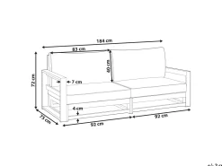 Sofa De Jardim 2 Lugares Madeira De Acacia Certificada Vermelha Escura Timor Ii