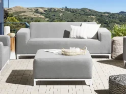 Sofa De Jardim Cinzento Claro E Branco Rovigo