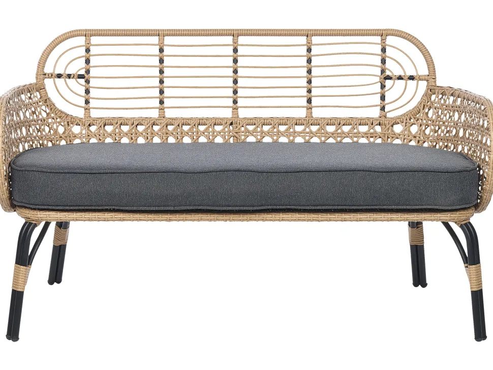 Sofa De Jardim De 2 Lugares Em Rattan Cor Natural Pratello