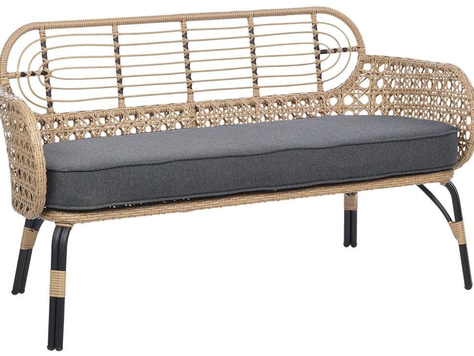 Sofa De Jardim De 2 Lugares Em Rattan Cor Natural Pratello