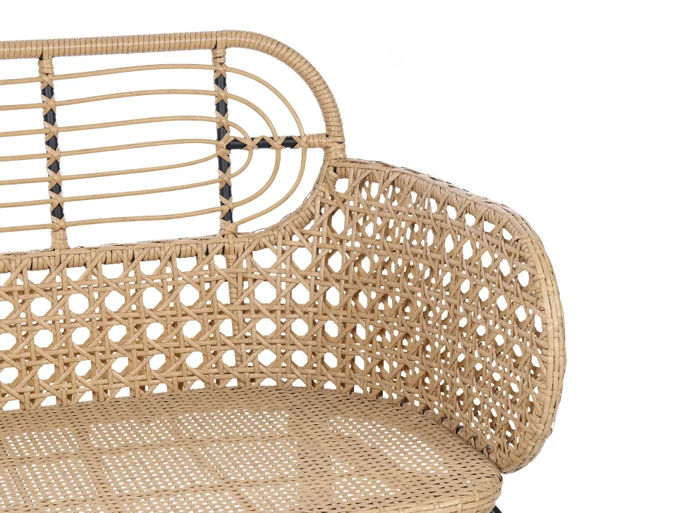 Sofa De Jardim De 2 Lugares Em Rattan Cor Natural Pratello