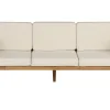 Sofa De Jardim De 3 Lugares Em Madeira De Acacia Com Almofadas Brancas Baratti