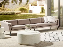 Sofa De Jardim Modular 4 Lugares Creme Loretello