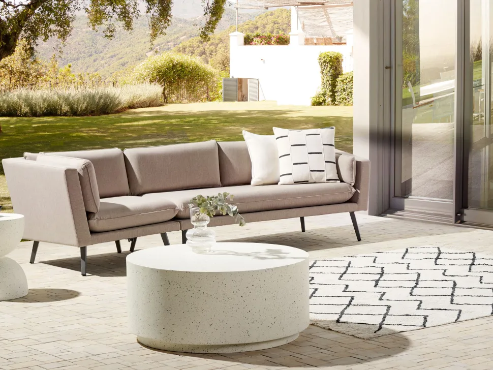 Sofa De Jardim Modular 3 Lugares Versao A Esquerda Creme Loretello