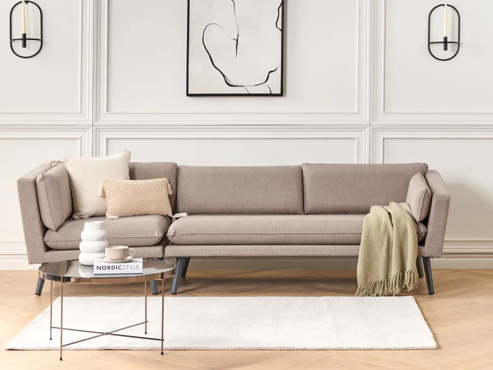 Sofa De Jardim Modular 3 Lugares Versao A Esquerda Creme Loretello