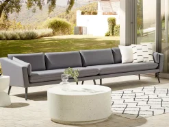 Sofa De Jardim Modular 4 Lugares Cinzento Loretello