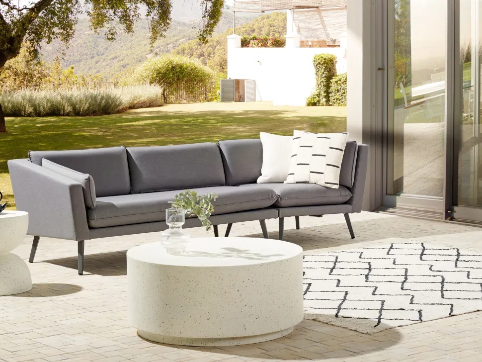 Sofa De Jardim Modular 3 Lugares Versao A Direita Cinzento Loretello