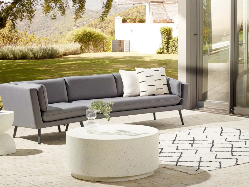 Sofa De Jardim Modular 3 Lugares Versao A Esquerda Cinzento Loretello